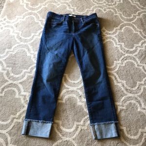 Loft modern straight cropped denim
